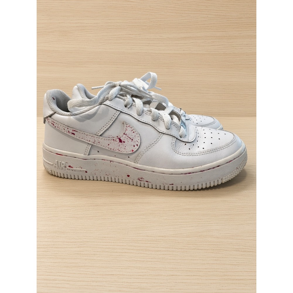 Nike Air Force 1 Low White Paint Splatter GS 314192-117 Size 5Y UK 4 EUR 36.5